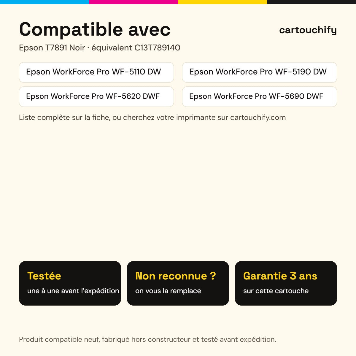 Imprimantes compatibles avec Epson T7891 Cartouche Noir compatible équivalent à C13T789140 · Switch