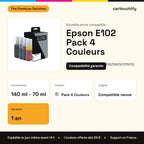 Epson E102 Pack 4 Couleurs The Premium Solution : 140 ml - 70 ml, garantie 1 an