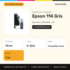 Epson 114 Bouteille encre Gris compatible équivalent à C13T07A540, T114 : caractéristiques