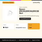 Epson ERC30/ERC34/ERC38 Ruban Noir compatible équivalent à ERC 30, ERC34, ERC38 Pressing : caractéristiques