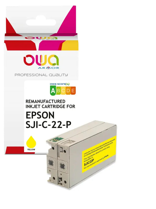 EPSON SJI-C-22-P-(Y) - Cartouche compatible - Jaune - Jet d’encre remanufacturé OWA