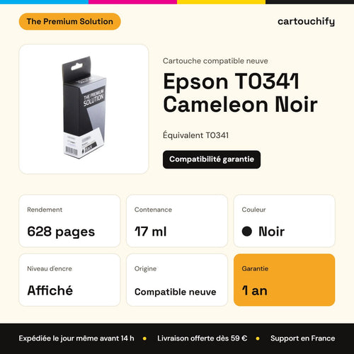 Epson T0341 Cameleon Cartouche Noir compatible équivalent à T0341 : caractéristiques