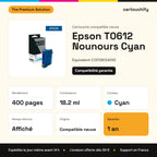 Epson T0612 Nounours Cartouche Cyan compatible équivalent à C13T06124010 : caractéristiques