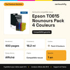 Epson T0615 Nounours Cartouche Pack 4 Couleurs compatible équivalent à C13T06154010 : caractéristiques