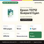 Epson T0712 Guepard Cartouche Cyan remanufacturé équivalent à C13T07124011 · Switch RE : caractéristiques