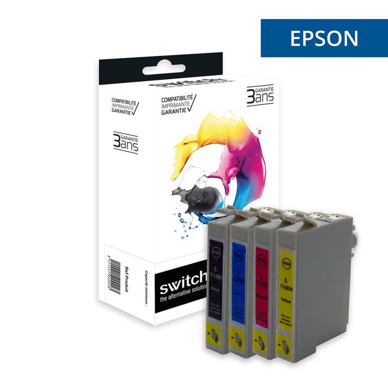 Cartouche Switch pour Epson T0715 - GUEPARD Pack 4 Couleurs - Cartouchify