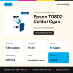 Epson T0802 Colibri Cartouche Cyan compatible équivalent à C13T08024011 · Switch : caractéristiques