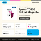 Epson T0803 Colibri Cartouche Magenta compatible équivalent à C13T08034011 · Switch : caractéristiques