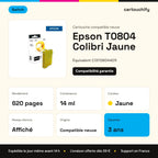 Epson T0804 Colibri Cartouche Jaune compatible équivalent à C13T08044011 · Switch : caractéristiques