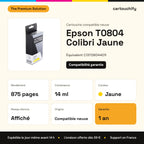 Epson T0804 Colibri Cartouche Jaune compatible équivalent à C13T08044011 : caractéristiques