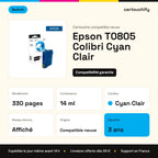 Epson T0805 Colibri Cartouche Light Cyan compatible équivalent à C13T08054011 · Switch : caractéristiques