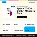 Epson T0806 Colibri Cartouche Photo Magenta compatible équivalent à C13T08064011 · Switch : caractéristiques