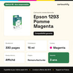 Epson 1293 Pomme Cartouche Magenta remanufacturé équivalent à C13T12934012 · Switch RE : caractéristiques
