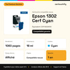 Epson 1302 Cerf Cartouche Cyan compatible équivalent à C13T13024012 : caractéristiques