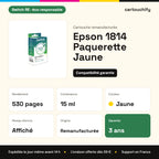Epson 1814 Paquerette Jaune Switch RE : rendement 530 pages, 15 ml, garantie 3 ans