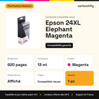 Epson 24XL Elephant Cartouche Magenta compatible équivalent à C13T24334012 : caractéristiques