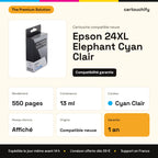 Epson 24XL Elephant Cartouche Light Cyan compatible équivalent à C13T24354012 : caractéristiques