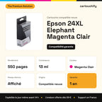 Epson 24XL Elephant Cartouche Photo Magenta compatible équivalent à C13T24364012 : caractéristiques