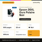 Epson 26XL Ours Polaire Cartouche Noir compatible équivalent à C13T26214012 : caractéristiques
