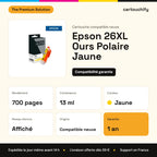 Epson 26XL Ours Polaire Cartouche Jaune compatible équivalent à C13T26344012 : caractéristiques