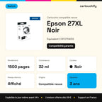 Epson 27XL Cartouche Noir compatible équivalent à C13T27114012 · Switch : caractéristiques