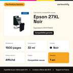Epson 27XL Cartouche Noir compatible équivalent à C13T27114012 : caractéristiques