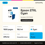 Epson 27XL Cartouche Cyan compatible équivalent à C13T27124012 · Switch : caractéristiques