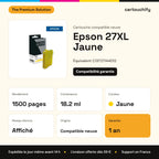 Epson 27XL Cartouche Jaune compatible équivalent à C13T27144012 : caractéristiques