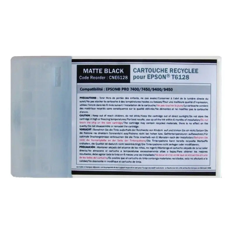 Epson T6128 Cartouche Noir mat compatible équivalent à C13T612800