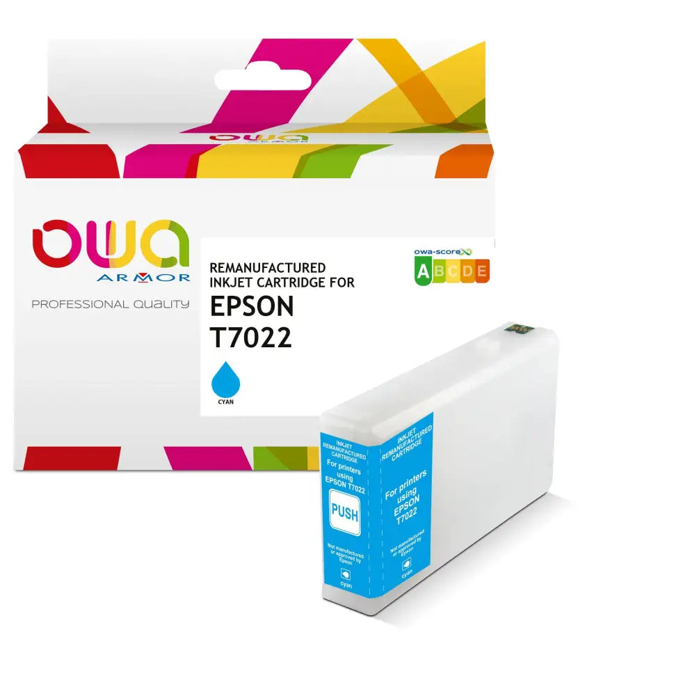 EPSON T702 - Cartouche compatible - Cyan - Jet d’encre remanufacturé OWA
