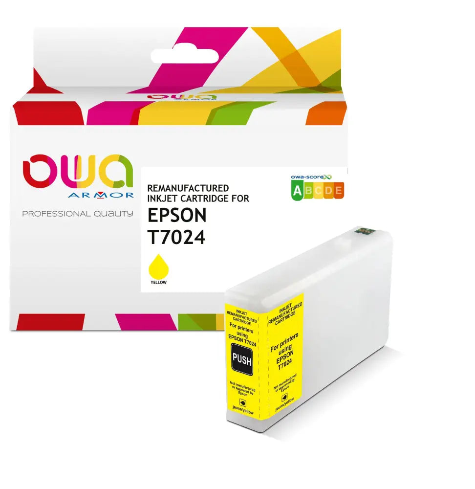 EPSON T702 - Cartouche compatible - Jaune - Jet d’encre remanufacturé OWA