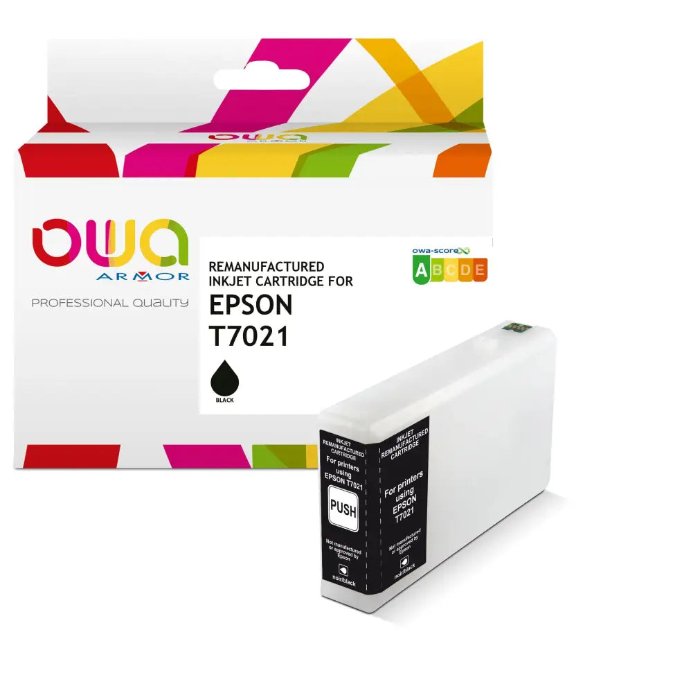 EPSON T702 - Cartouche compatible - Noir - Jet d’encre remanufacturé OWA