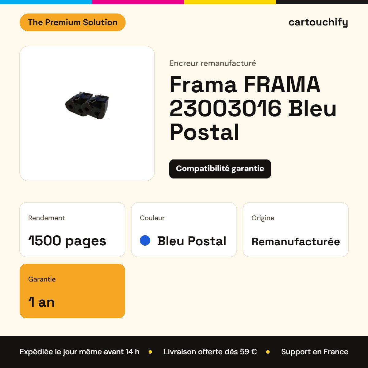 Frama FRAMA 23003016 Encreur Noir remanufacturé : caractéristiques