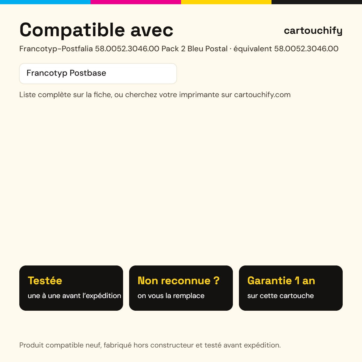 Imprimantes compatibles avec Francotyp-Postfalia 58.0052.3046.00 Encreur Pack 2 Bleu Postal compatible