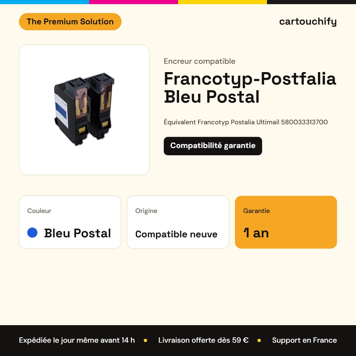 Francotyp-Postfalia Encreur Noir compatible : caractéristiques