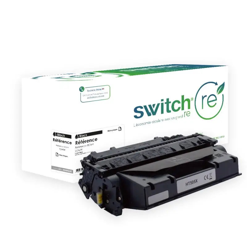HP 05X Toner Noir remanufacturé équivalent à CE505X CF280X CRG-719H · Switch RE