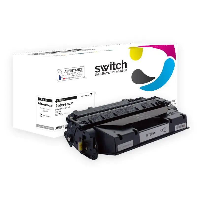 HP 05X Toner Noir compatible équivalent à CE505X CF280X CRG-719H · Switch