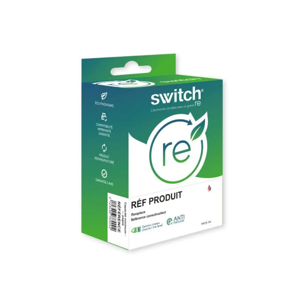 HP 123XL, Cartouche 3 Couleurs avec niveaux d’encre remanufacturé - Switch RE