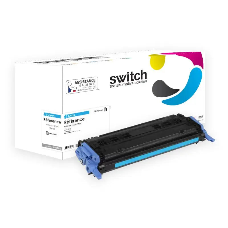 HP 124A Toner Cyan remanufacturé équivalent à Q6001A 107 · Switch