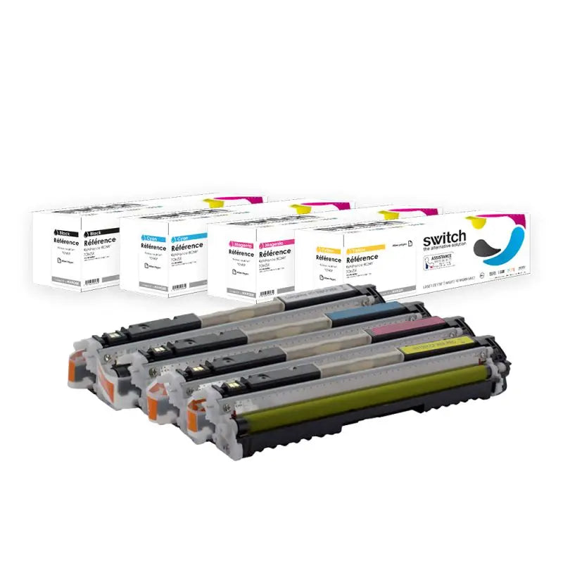 HP 130A Toner Pack 4 Couleurs compatible équivalent à CF350A CF351A CF352A · Switch