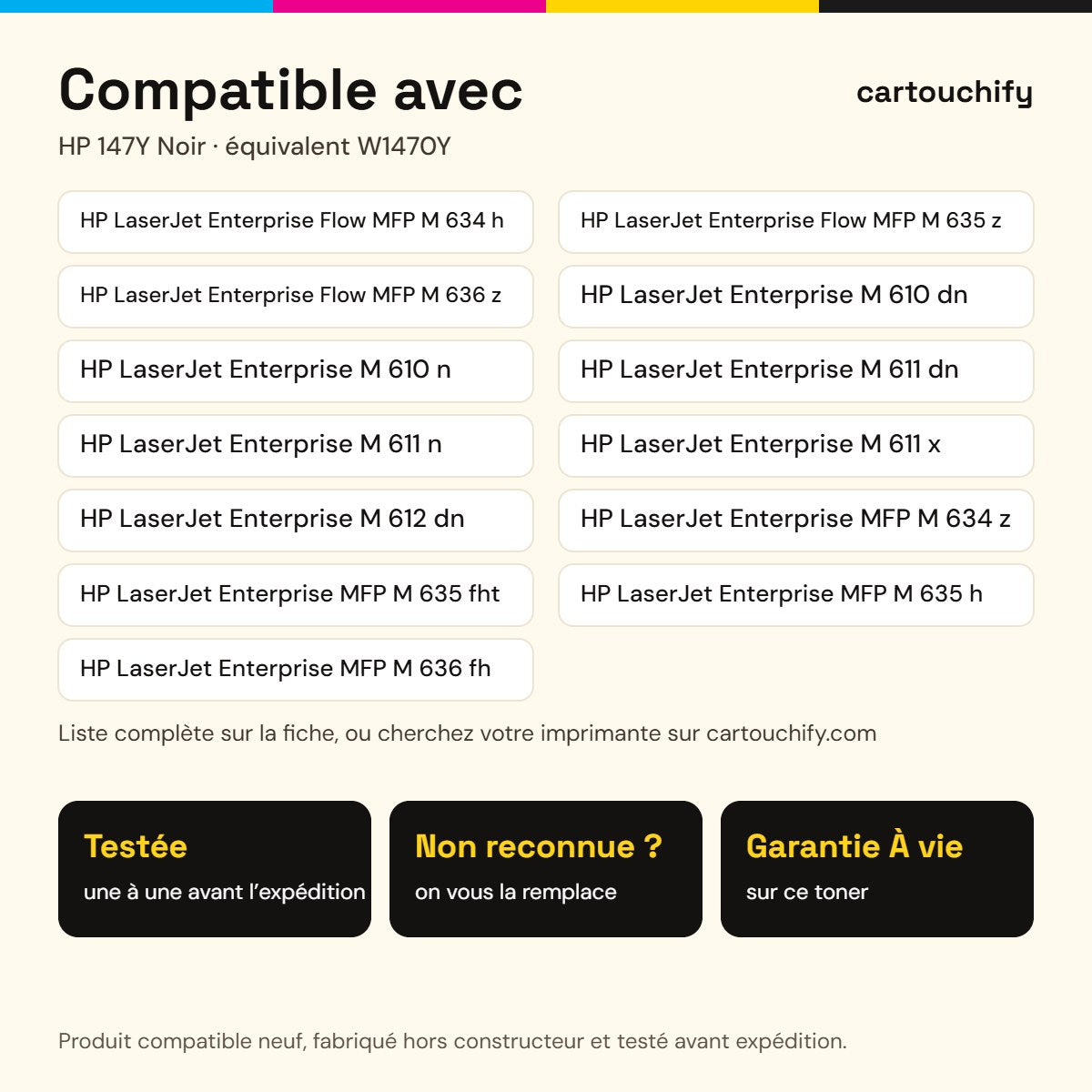 Imprimantes compatibles avec HP 147Y Toner Noir compatible équivalent à W1470Y · Switch