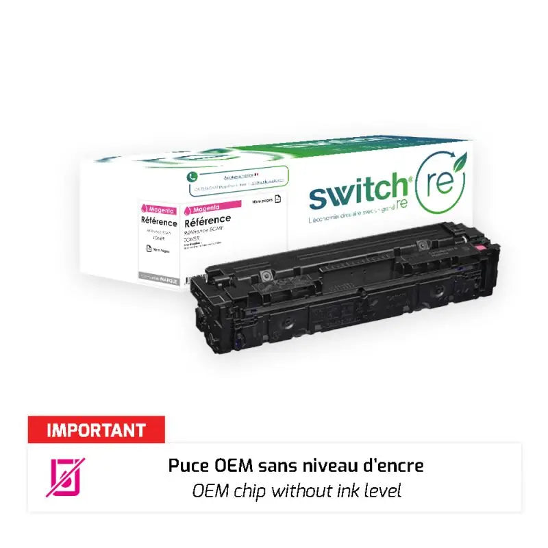 HP 207A Toner Magenta remanufacturé puce OEM équivalent à W2213A · Switch RE