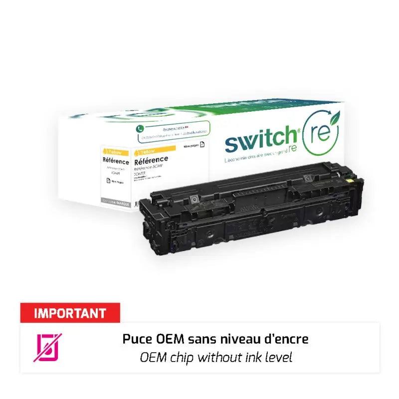 HP 207X Toner Jaune remanufacturé puce OEM équivalent à W2212X · Switch RE