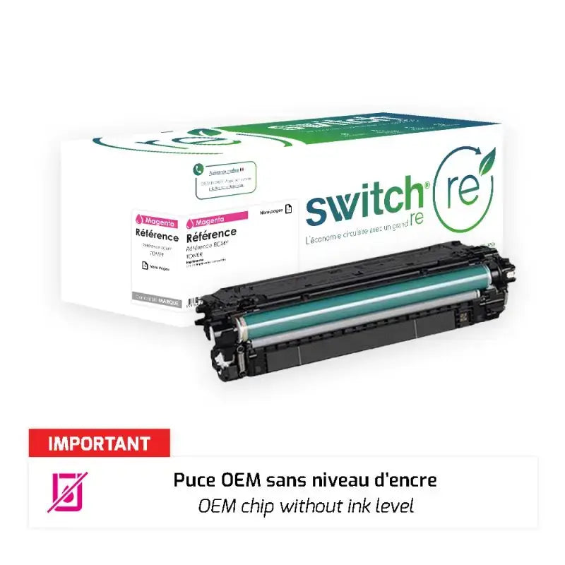 HP 212A Toner Magenta remanufacturé puce OEM équivalent à W2123A · Switch RE