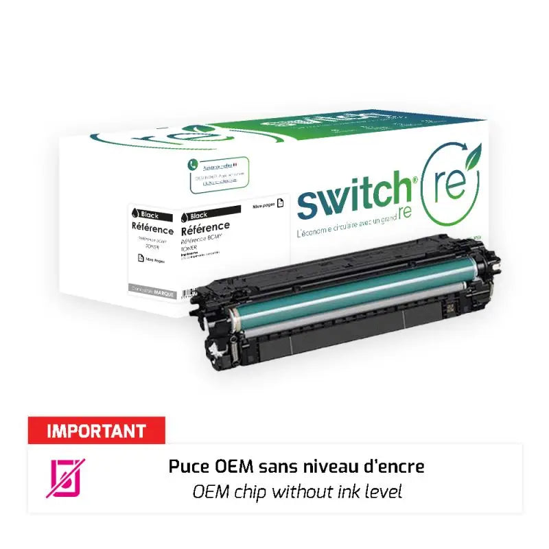 HP 212X Toner Noir remanufacturé puce OEM équivalent à W2120X · Switch RE