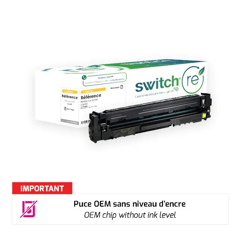 HP 216A Toner Jaune remanufacturé puce OEM équivalent à W2412A · Switch RE
