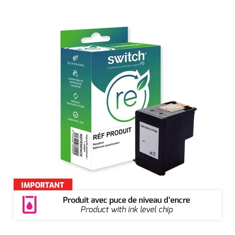 HP 303XL, Cartouche Noir remanufacturé - Switch RE