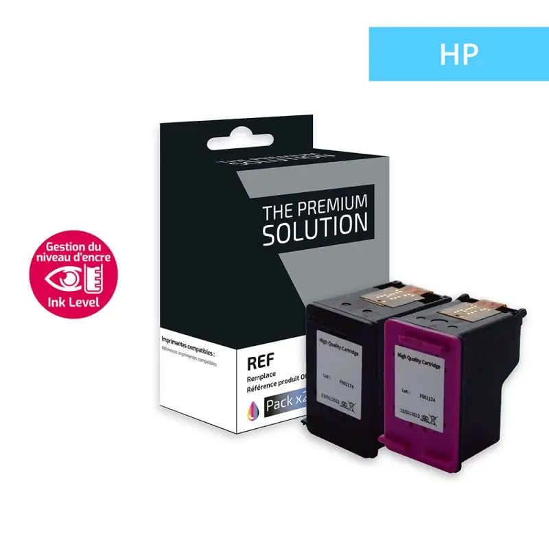 HP 303XL, Cartouche Pack 4 Couleurs avec niveaux d’enre remanufacturé - The Premium Solution