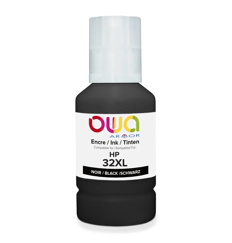 HP 32XL - bouteille d’encre compatible OWA - Noir - Jet remanufacturé