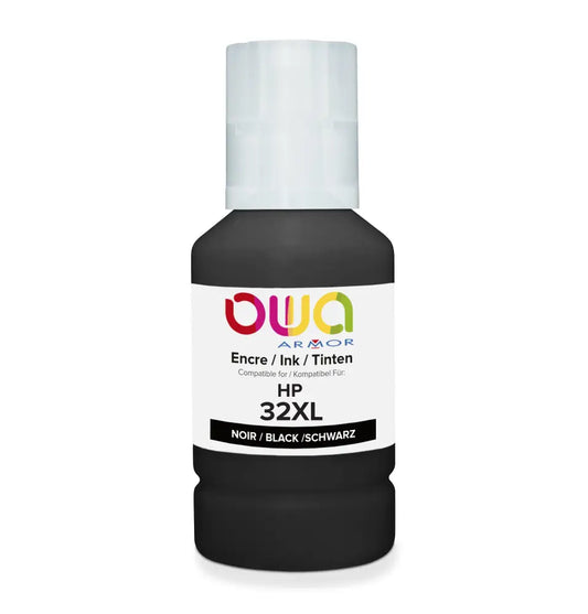 HP 32XL - bouteille d’encre compatible OWA - Noir - Jet remanufacturé